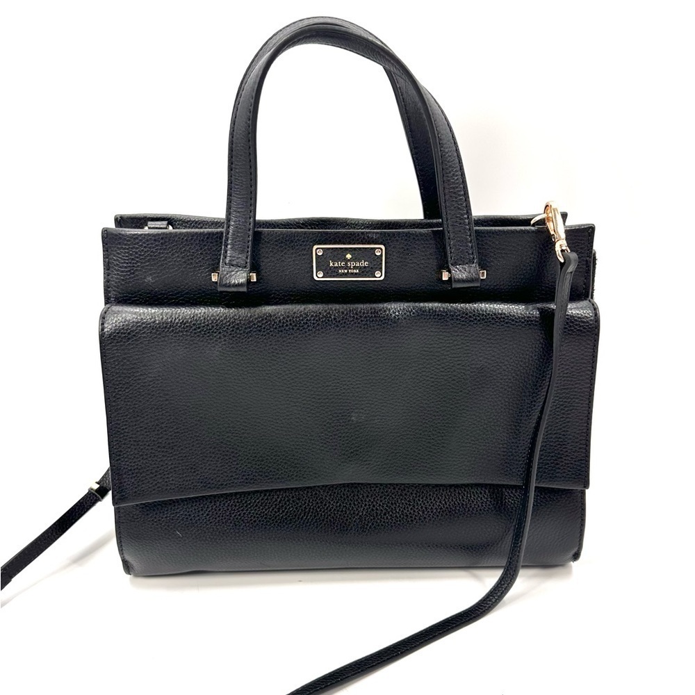 Kate Spade Carena Kay Street Pebble Handbag Purse Black Leather Satchel